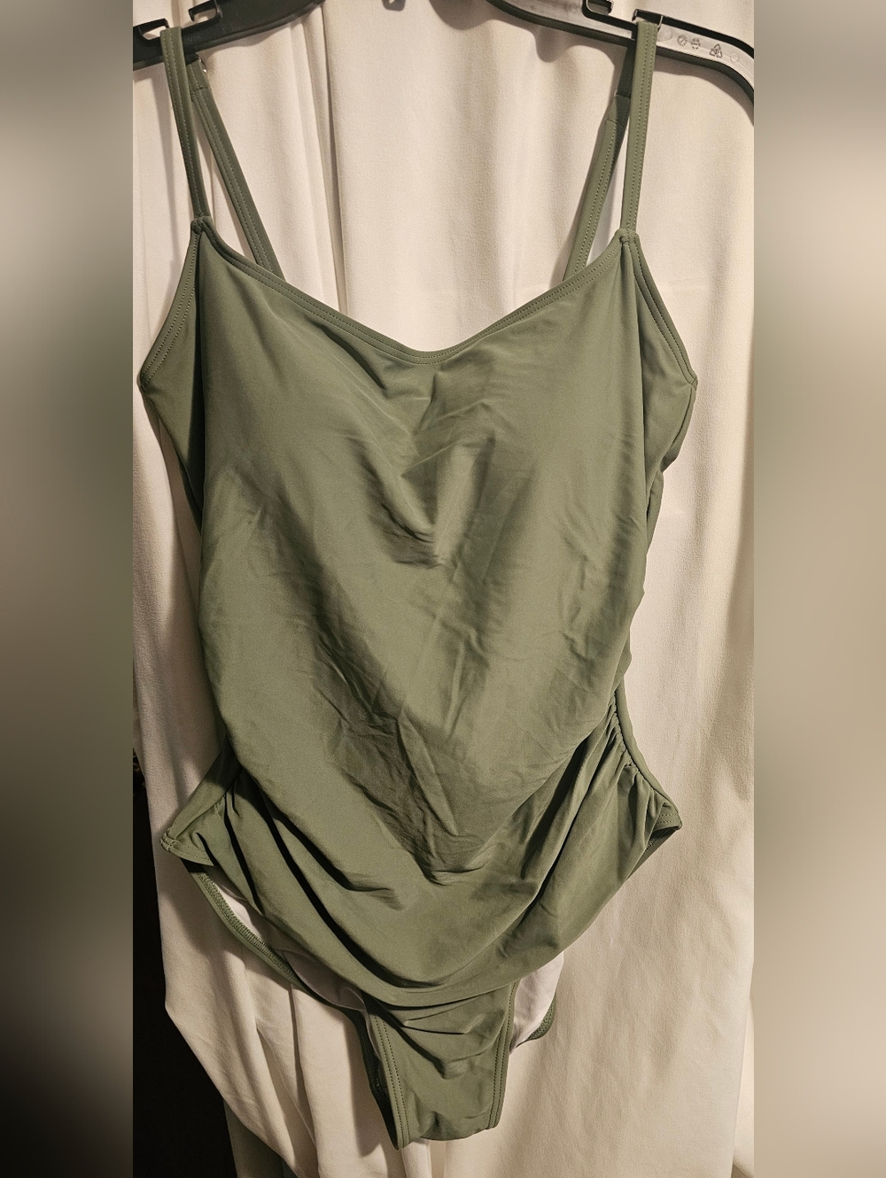 Ladys New L Olive Green One-Piece Swimsuit